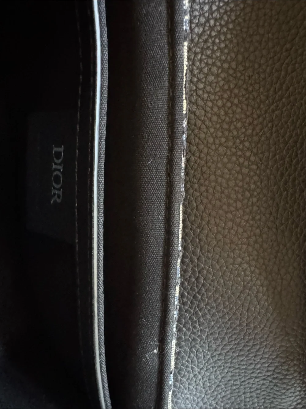 Dior Black and Beige Oblique Saddle Messenger Bag